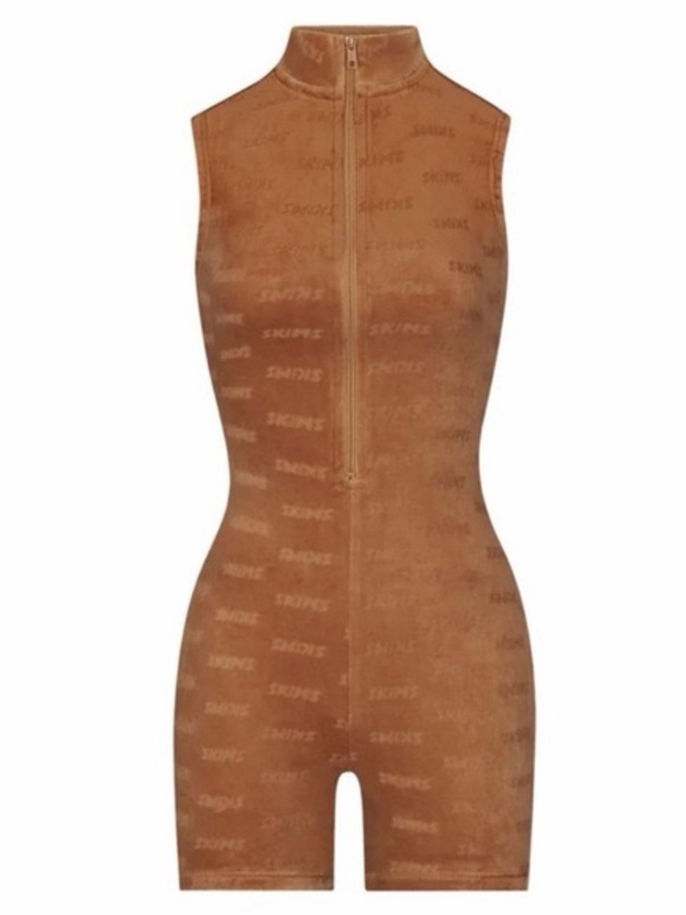 SKIMS Brown Sleeveless Zip-Front Kids One Piece